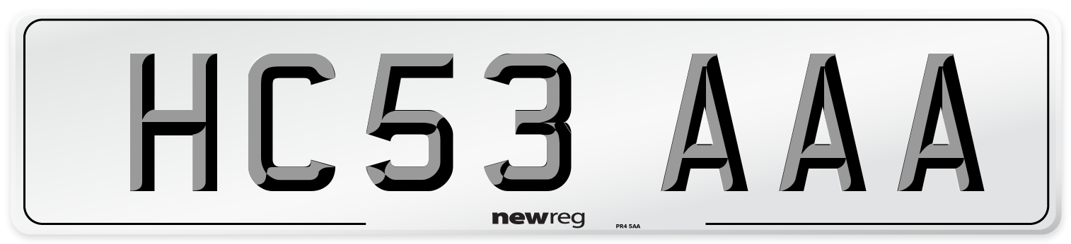 HC53 AAA Number Plate from New Reg
